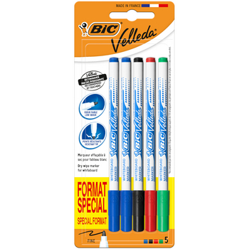 BIC Velleda Fine 1721 Marker suchościeralny mix AST Blister 5szt 366797_0_1746742726817.jpg