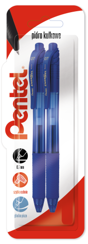 Pentel Pióro kulkowe EnerGel 0,7 mm BL107/niebieski x 2