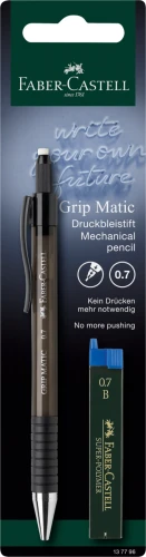 Ołówek automatyczny GRIP MATIC 1377 0.7mm + 12 wkładów grafitowych Faber-Castell