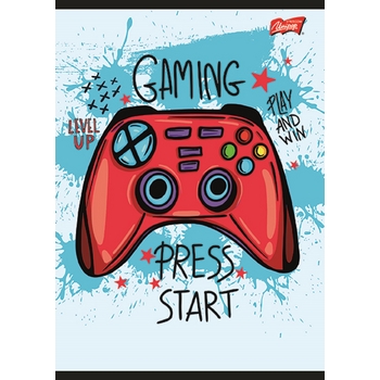 Unipap zeszyt okładka laminowana A5, 16 kartek, linia dwukolorowa GAMEPAD 997810_0_1740079660073.jpg