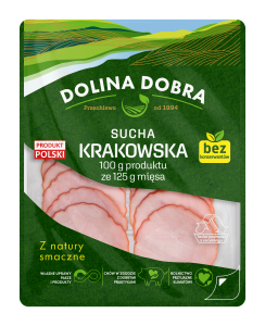 Krakowska bez konserwantów w plastrach 90 g Dolina Dobra