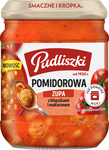 Zupa pomidorowa z klopsikami i makaronem Pudliszki 450 g Zupa pomidorowa z klopsikami i makaronem Pudliszki 450g