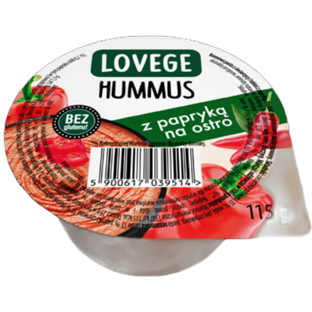 Lovege hummus z papryką 115 g Lovege Lovege hummus z papryką 115g Lovege