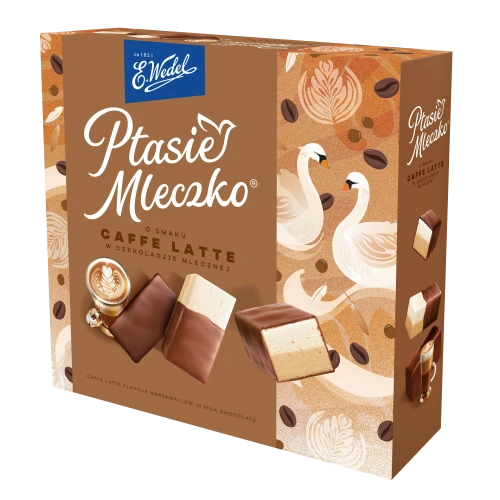 E. Wedel Ptasie Mleczko o smaku caffe latte w czekoladzie mlecznej 340g