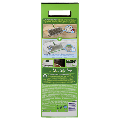Zestaw: 1 mop, 8 suchych chusteczek oraz 3 mokre ściereczki Swiffer Dry + Wet Kit
