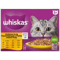 Drobiowa uczta 1+ Galaretka z kurczakiem, kaczką, drobiem i z indykiem Whiskas 1,02kg (12x85g)