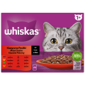 Klasyczne posiłki 1+ Sos z wołowiną, kurczakiem, jagnięciną i drobiem Whiskas 1,02kg (12x85g)