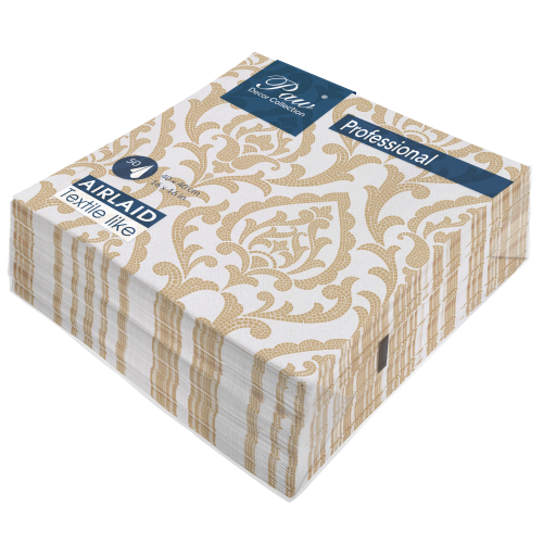 Serwetka paw professional dinner portuguese tiles gold , serwetki 1 warstowe 40x40cm składane 45383 50 szt w paczce. wykonane z airlaid
