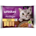 Whiskas pure delight drobiowe frykasy galaretka z kurczakiem i z indykiem 340 g (4x85 g)