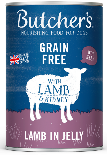 Butcher's Original Lamb in Jelly, karma dla psa, z jagnięcina i nerkami, kawałki w galaretce, 400g