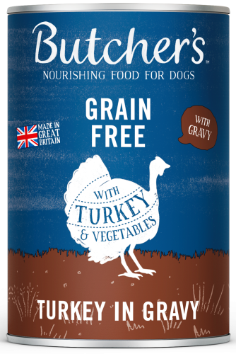 Butcher's Original Turkey in Gravy, karma dla psa, z indykiem i warzywami , kawałki w sosie, 400g