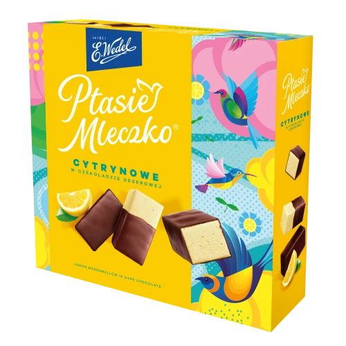 E. Wedel Ptasie Mleczko Cytrynowe w czekoladzie deserowej 340g