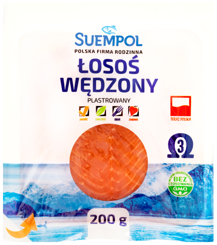 Suempol Łosoś norweski wędzony plastrowany 200 g