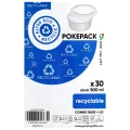 Guillin polska pokepack miski papierowe kraft 500 ml wraz z przykrywkami pet | 30 szt.