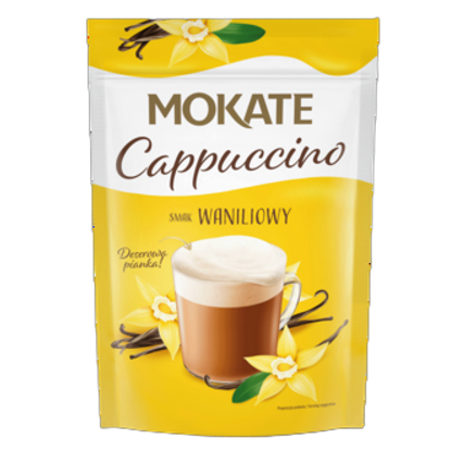 Kawa rozpuszczalna Cappuccino o smaku waniliowym Mokate 110 g Kawa rozpuszczalna Cappuccino o smaku waniliowym Mokate 110g